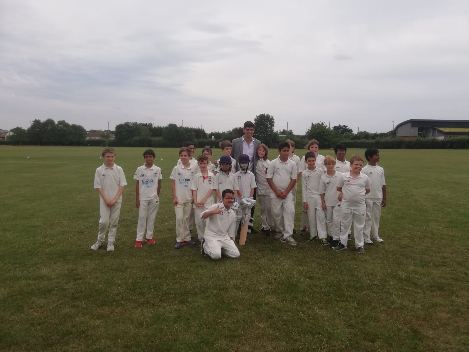 Legendary England batter and Captain Sir Alistair Cook joins the children at Sutherland Memorial Park